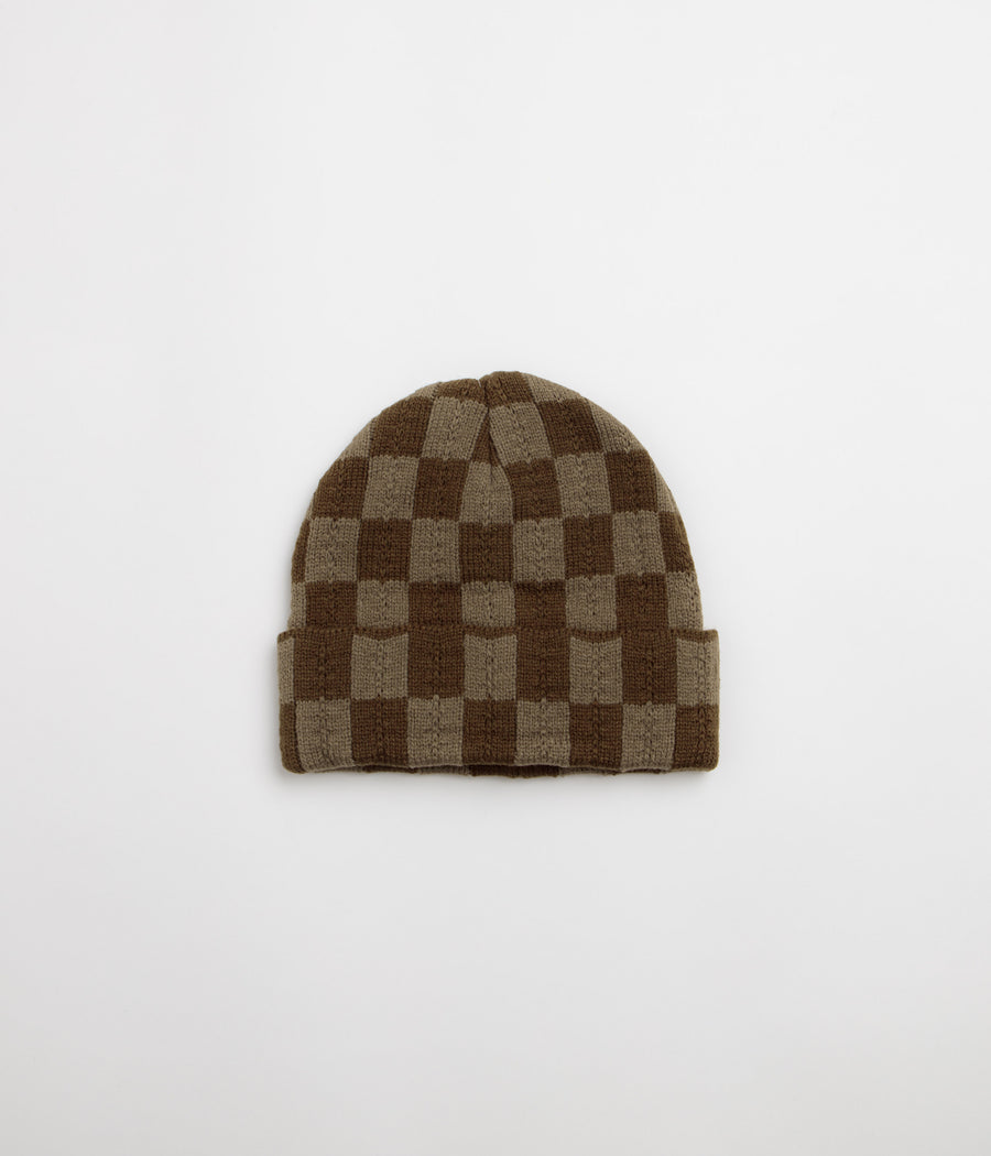 Service Works Chunky Check Beanie - Brown