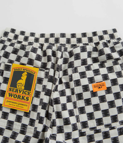 Service Works Classic Chef Shorts - Black / White Checker