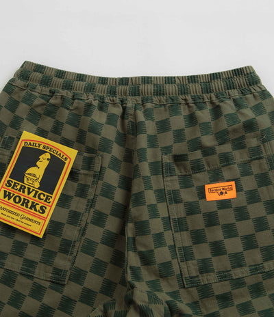 Service Works Classic Chef Shorts - Green Checker