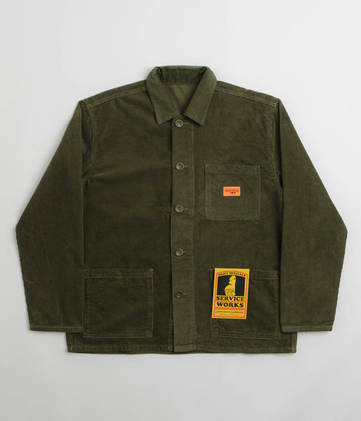 Service Works Corduroy Coverall Jacket - Olive | flatspot