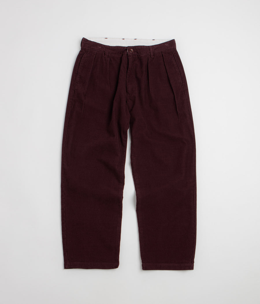 Service Works Fine Cord Part Timer Pants in Burgundy