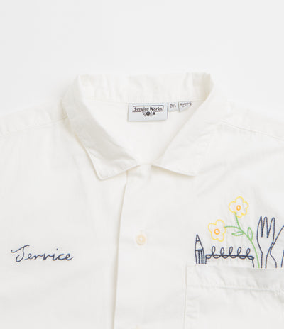 Service Works Light Twill Necessities Short Sleeve Shirt in Off White