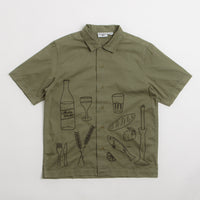 Service Works Light Twill Picnic Short Sleeve Shirt in Olive thumbnail