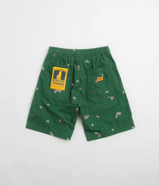 Service Works Paisley Chef Shorts - Forest | flatspot