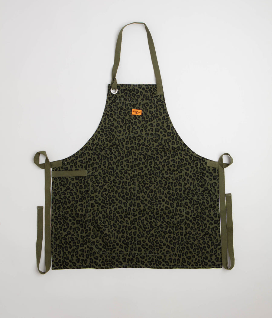 Service Works Patterned Apron in Green Leopard