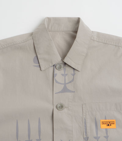 Service Works Poplin Printed Chore Shirt in Stone