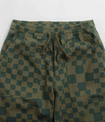 Service Works Printed Chef Pants in Olive Checker