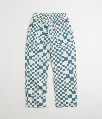 Service Works Printed Chef Pants in Teal Checker