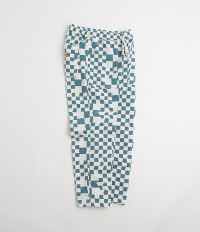 Service Works Printed Chef Pants in Teal Checker