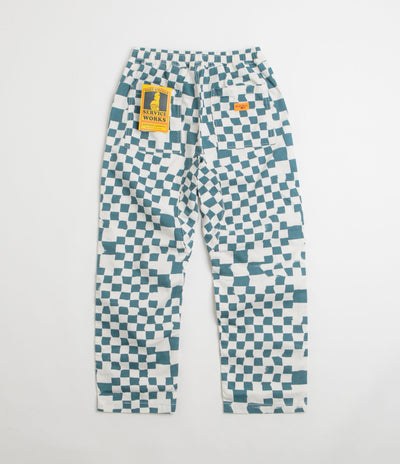 Service Works Printed Chef Pants in Teal Checker