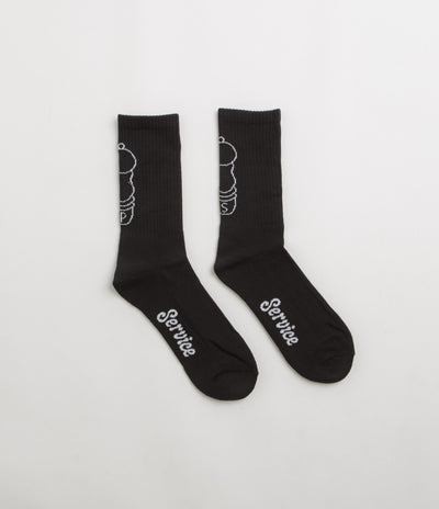 Service Works Salt + Pepper Socks in Black