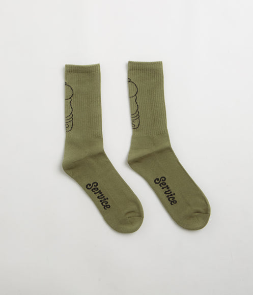 Service Works Salt + Pepper Socks - Olive