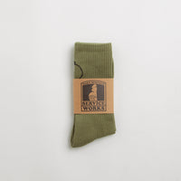 Service Works Salt + Pepper Socks in Olive thumbnail