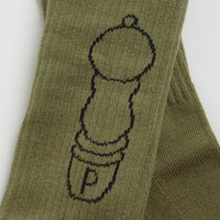 Service Works Salt + Pepper Socks in Olive thumbnail