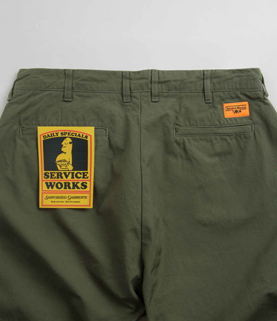 Service Works Twill Part Timer Pants in Olive