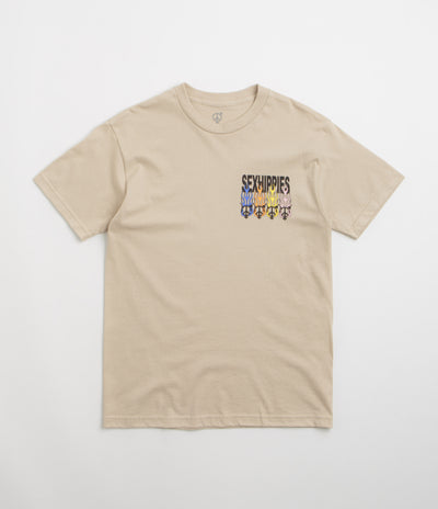 Sexhippies Flame Circle T-Shirt in Sand