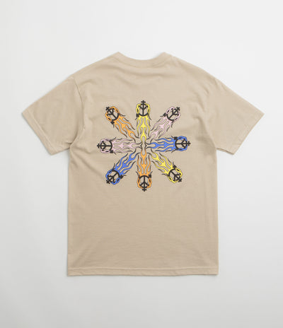 Sexhippies Flame Circle T-Shirt in Sand