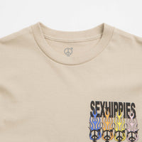 Sexhippies Flame Circle T-Shirt in Sand thumbnail