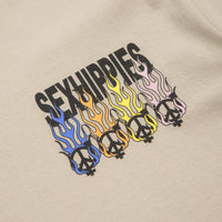 Sexhippies Flame Circle T-Shirt in Sand thumbnail