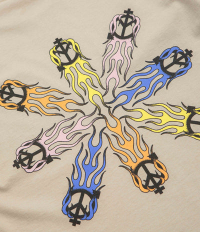 Sexhippies Flame Circle T-Shirt in Sand