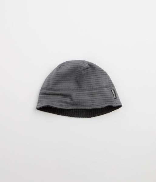 Sexhippies Reversible Grid Fleece Beanie - Black / Mid Grey | flatspot