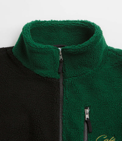 Skateboard Cafe Check Full Zip Fleece - Forest Green / Black /Gold