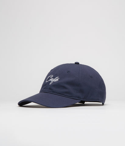 Skateboard Cafe Script Logo Cap - Navy | flatspot