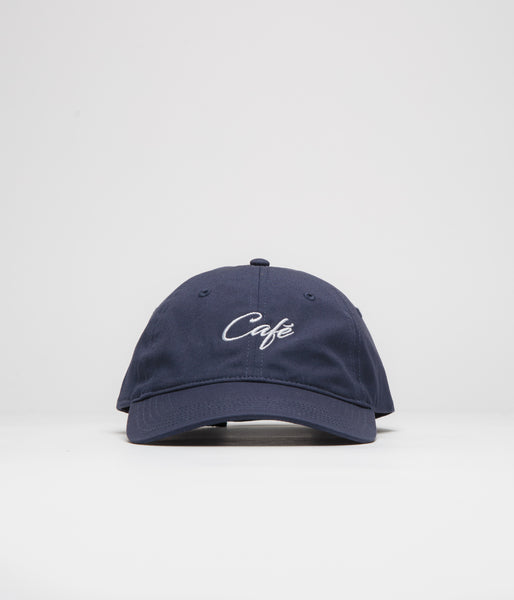 Skateboard Cafe Script Logo Cap - Navy | flatspot
