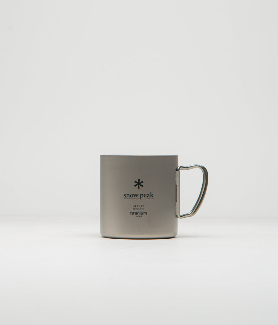 Snow Peak Recycled Titanium Double Wall 450ml Mug in Silver