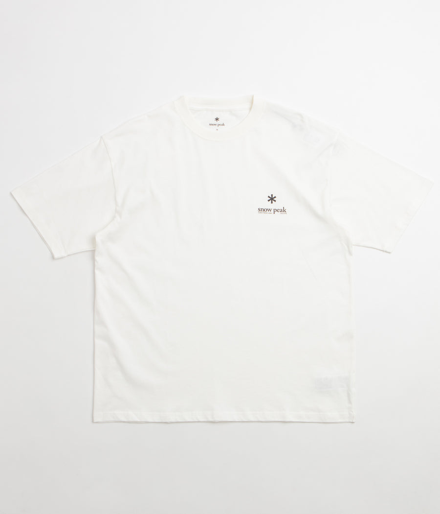 Snow Peak Soft Cotton Relaxed Logo T-Shirt - Off White / Black