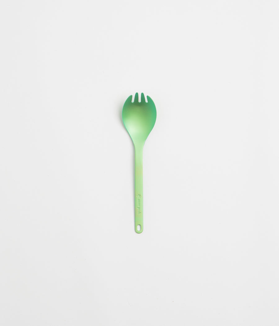 Snow Peak Titanium Spork in Green Anodized