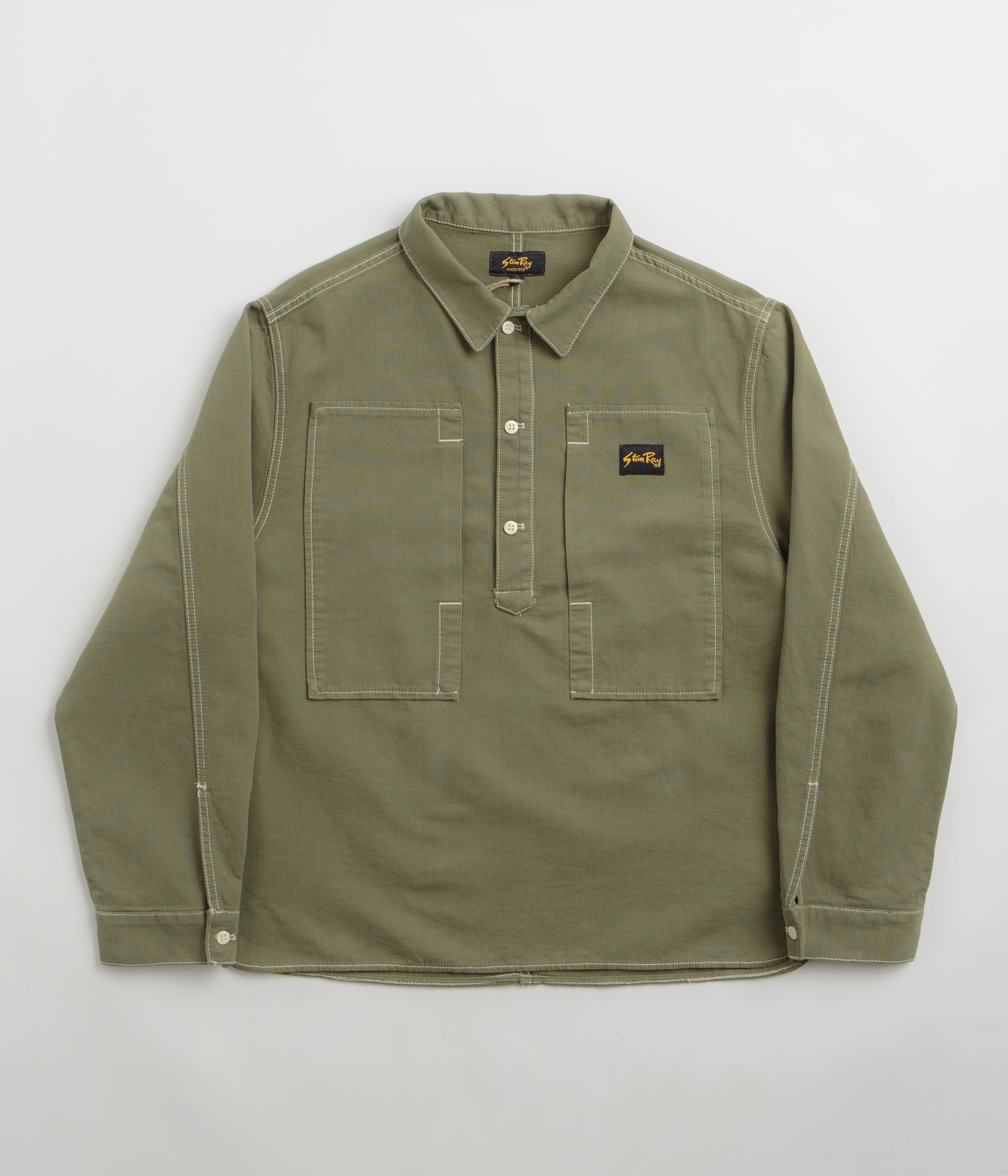 Stan Ray Painters Pop Over Shirt - Olive Bedford Cord