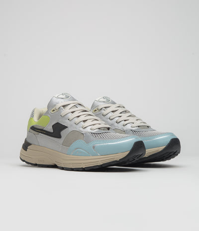 Stepney Workers Club Amiel S-Strike Tech Mix Shoes in Silver and Blue