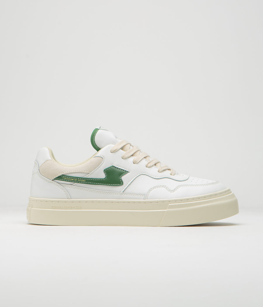 Stepney Workers Club Pearl S-Strike Leather Shoes in White and Green