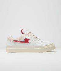 Stepney Workers Club Pearl S-Strike Leather Shoes in White and Red