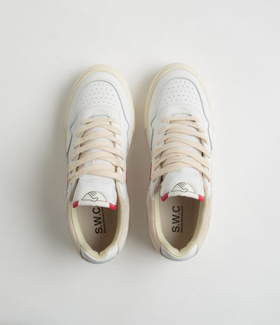 Stepney Workers Club Pearl S-Strike Leather Shoes - White / Red