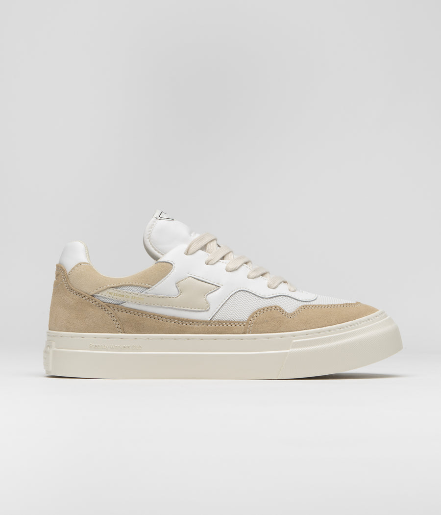 Stepney Workers Club Pearl S-Strike Suede Shoes in White and Earth