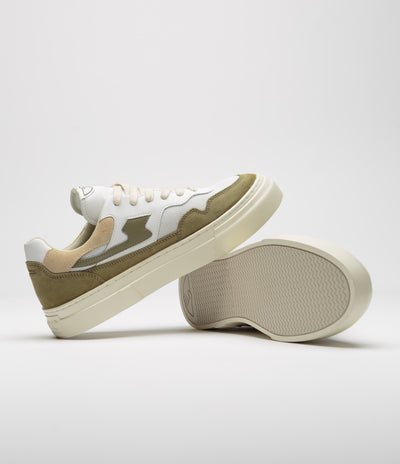 Stepney Workers Club Pearl S-Strike Suede Shoes - White / Moss