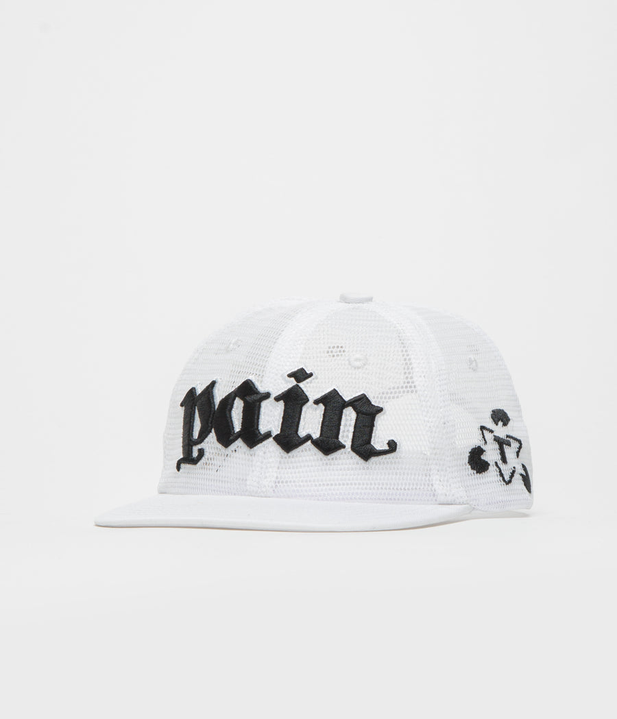 The Trilogy Tapes Pain All-Over Mesh Trucker Cap in White
