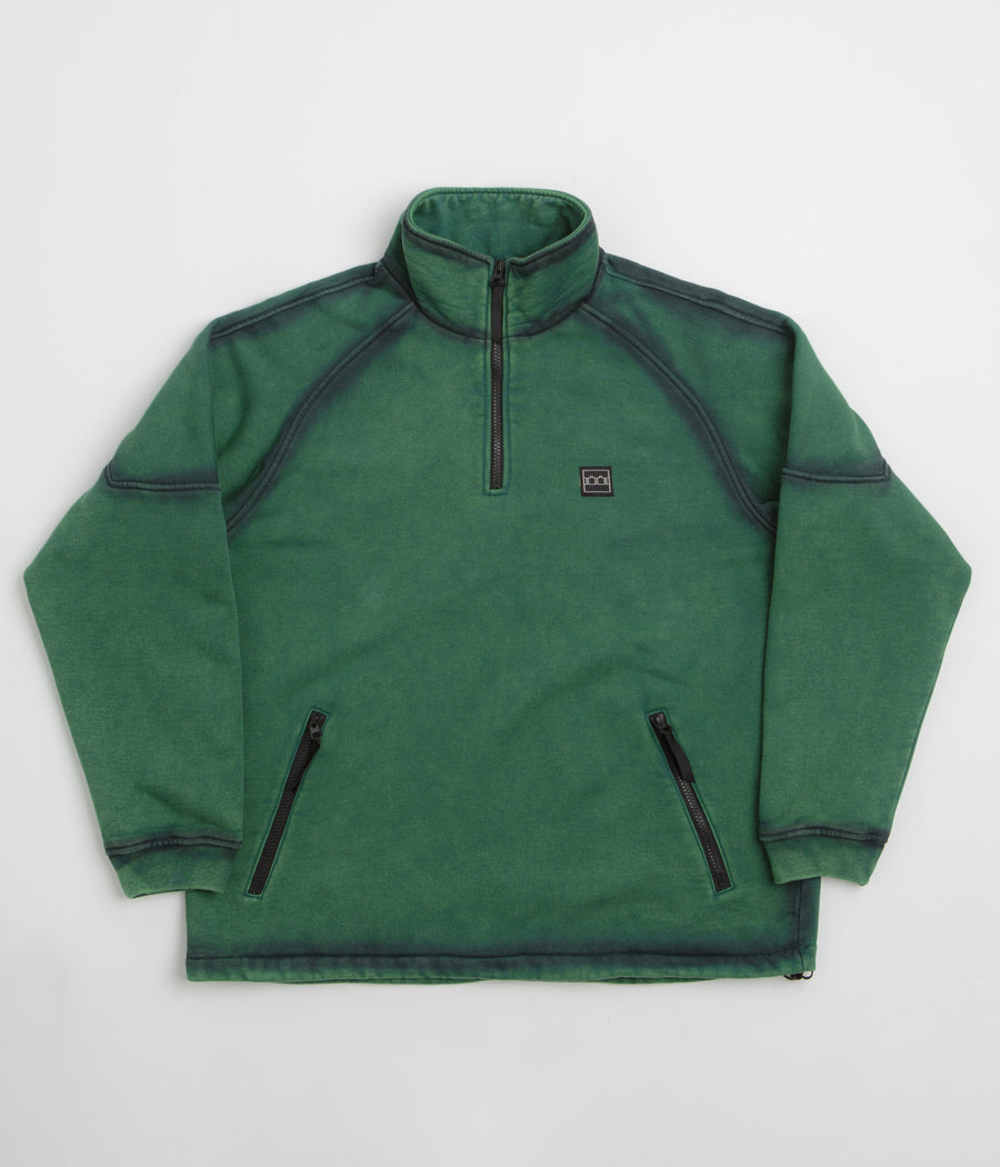 The Trilogy Tapes Spray Funnel Neck Jacket in Sea Moss Green and Back