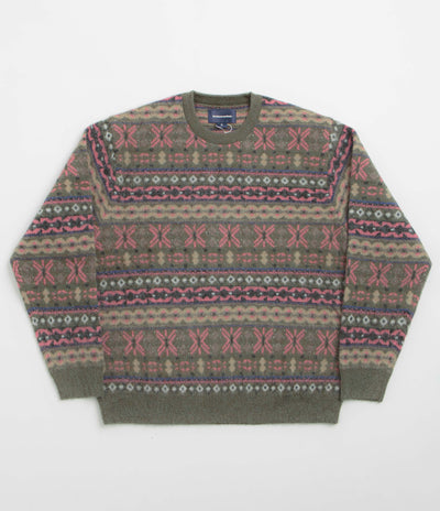 thisisneverthat Fair Isle Knit Sweatshirt - Olive