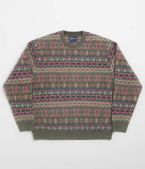 thisisneverthat Fair Isle Knit Sweatshirt - Olive