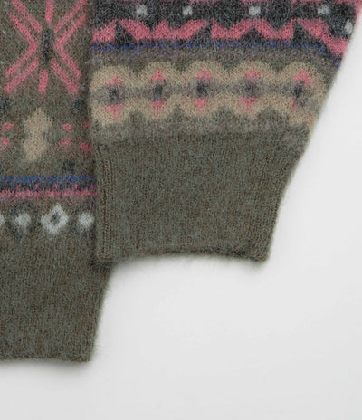 thisisneverthat Fair Isle Knit Sweatshirt - Olive
