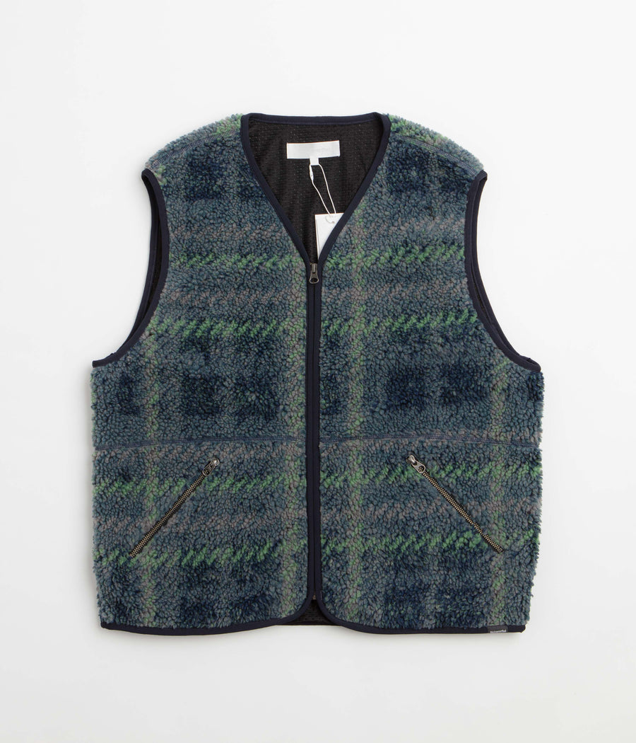 thisisneverthat Fleece Check Vest - Navy