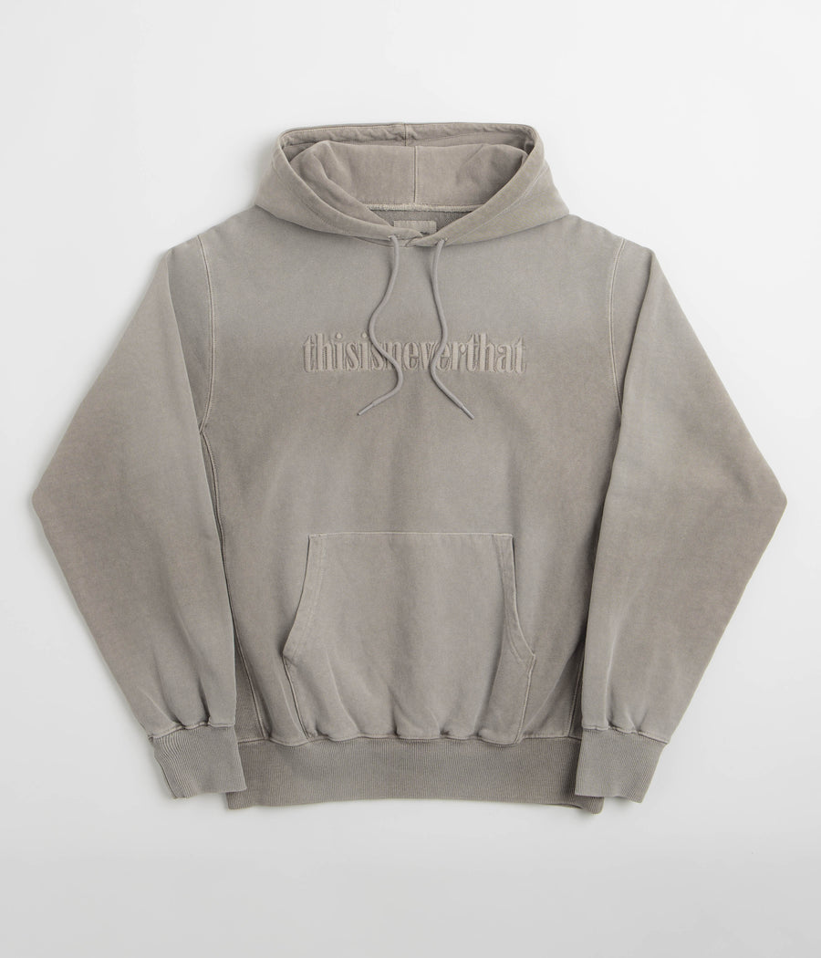 thisisneverthat Overdyed Embroidery Hoodie - Desert Grey