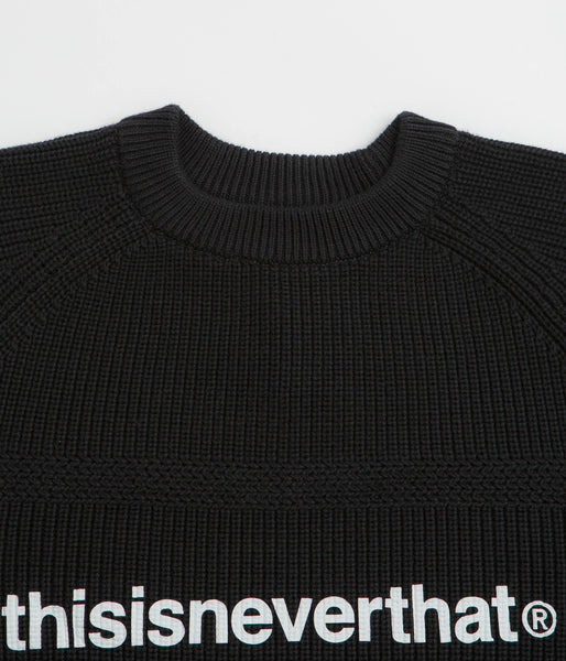 thisisneverthat T-Logo Knit Sweatshirt Black Flatspot