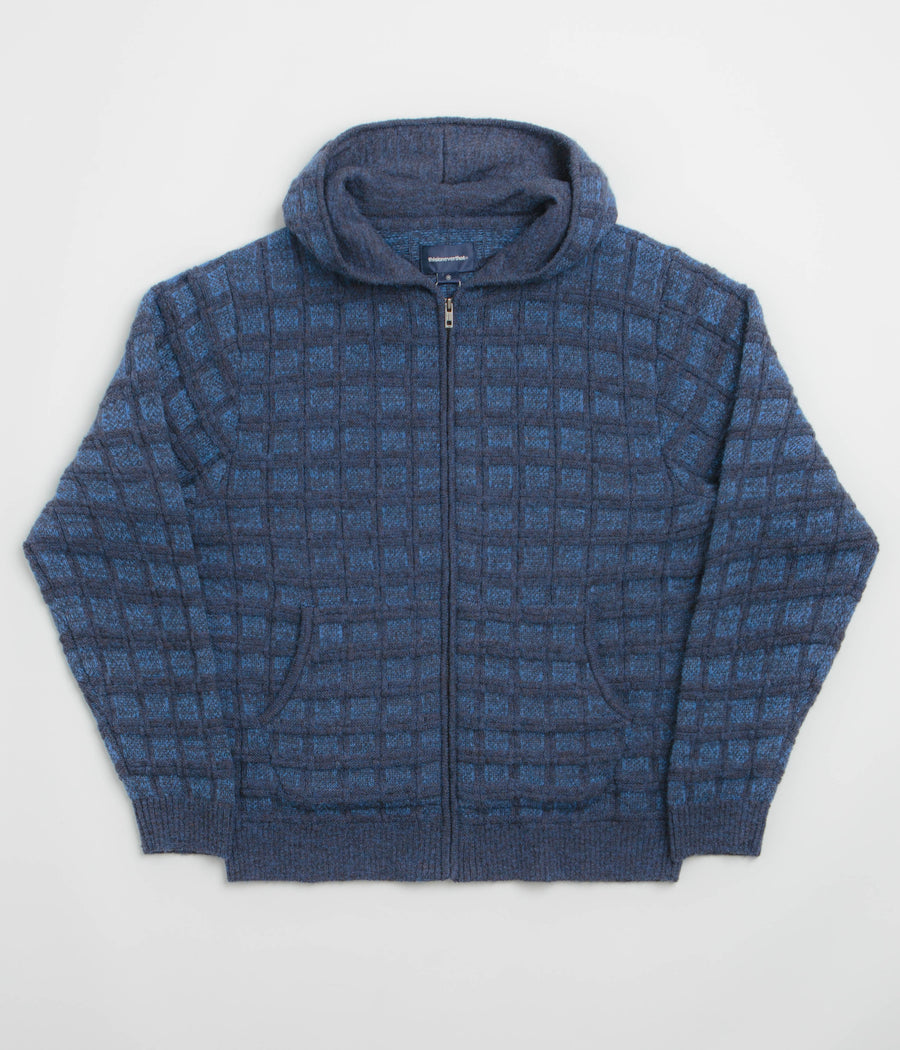 thisisneverthat Textured Knit Zip Hoodie - Navy