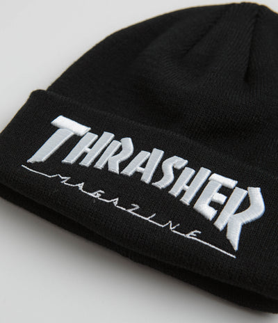 Thrasher Embroidered Logo Beanie - Black / White