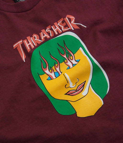 Thrasher Talk Shit By Gonz T-Shirt Maroon Flatspot