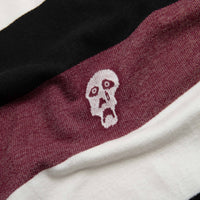 Tired Sad Skull Striped Jacquard T-Shirt - Burgundy thumbnail